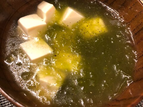 あおさと豆腐の中華スープ